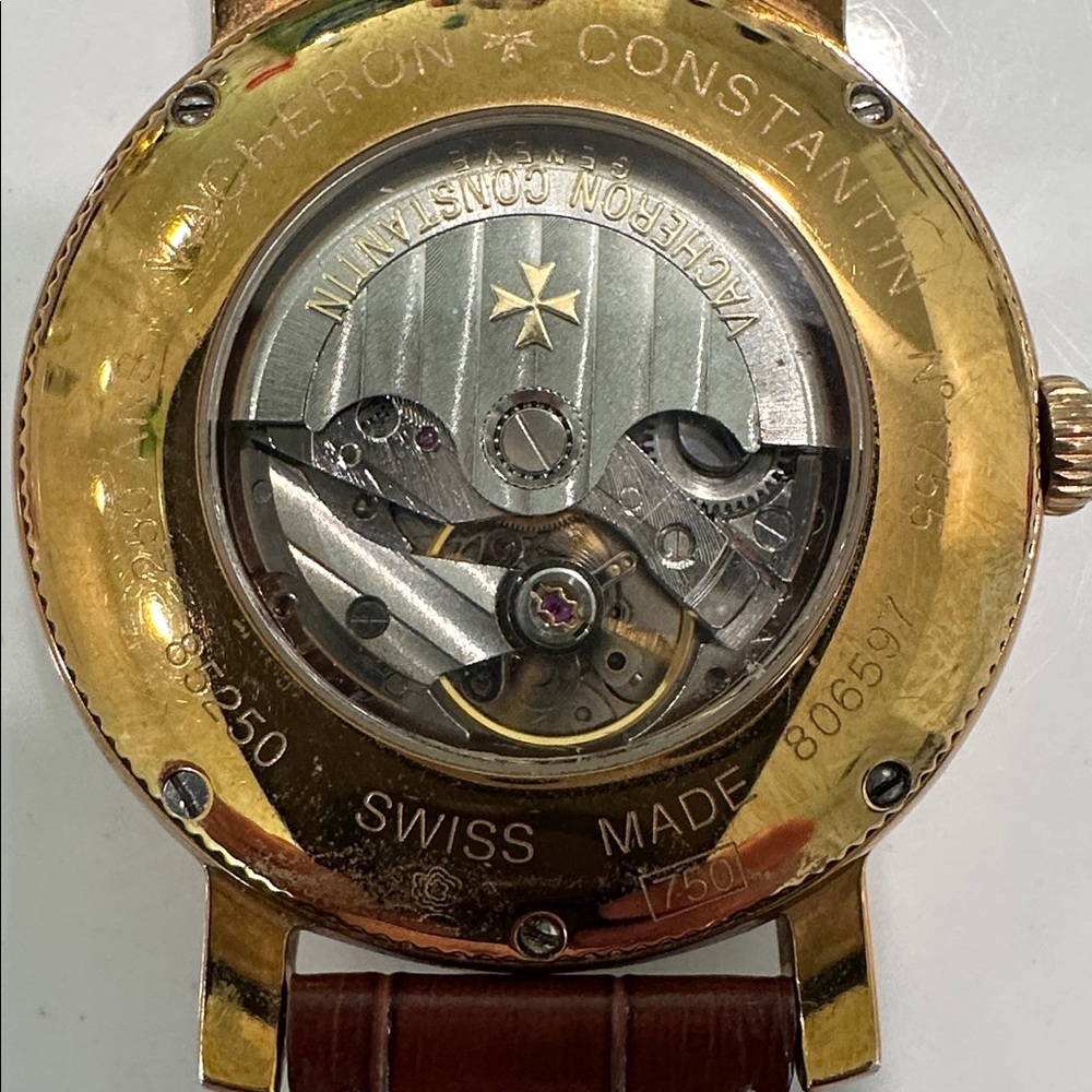 Gold Watch with Brown Strap - Picture 3 of 7